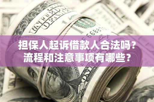 济南担保人起诉借款人合法吗？流程和注意事项有哪些？