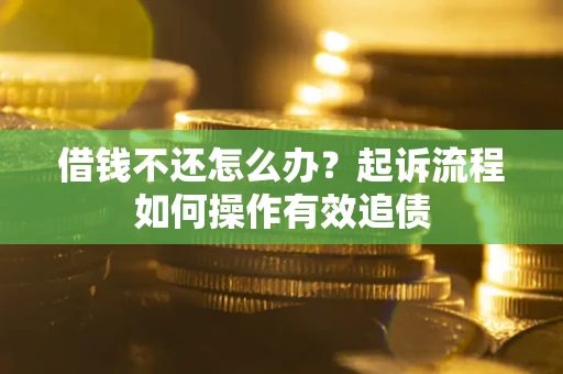 济南借钱不还怎么办？起诉流程如何操作有效追债