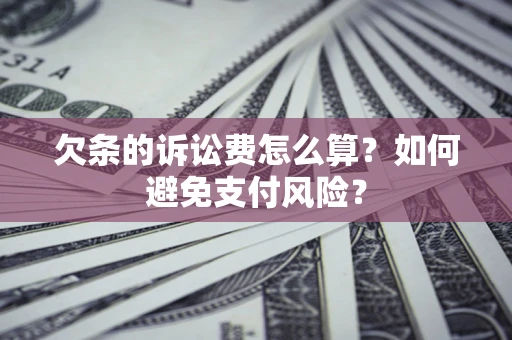 济南欠条的诉讼费怎么算？如何避免支付风险？